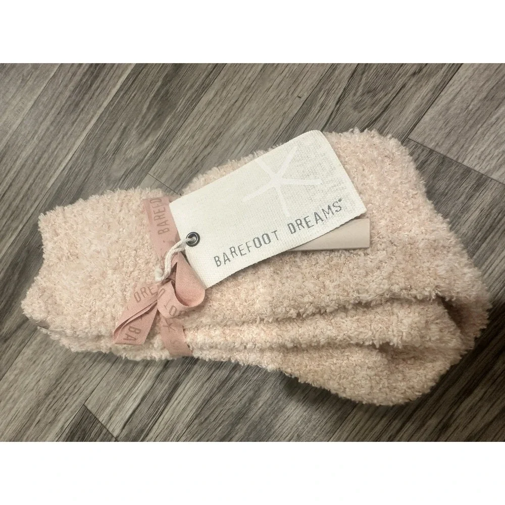 Barefoot Dreams COZYCHIC®‎ HEATHERED SOCKS DUSTY ROSE-WHITE